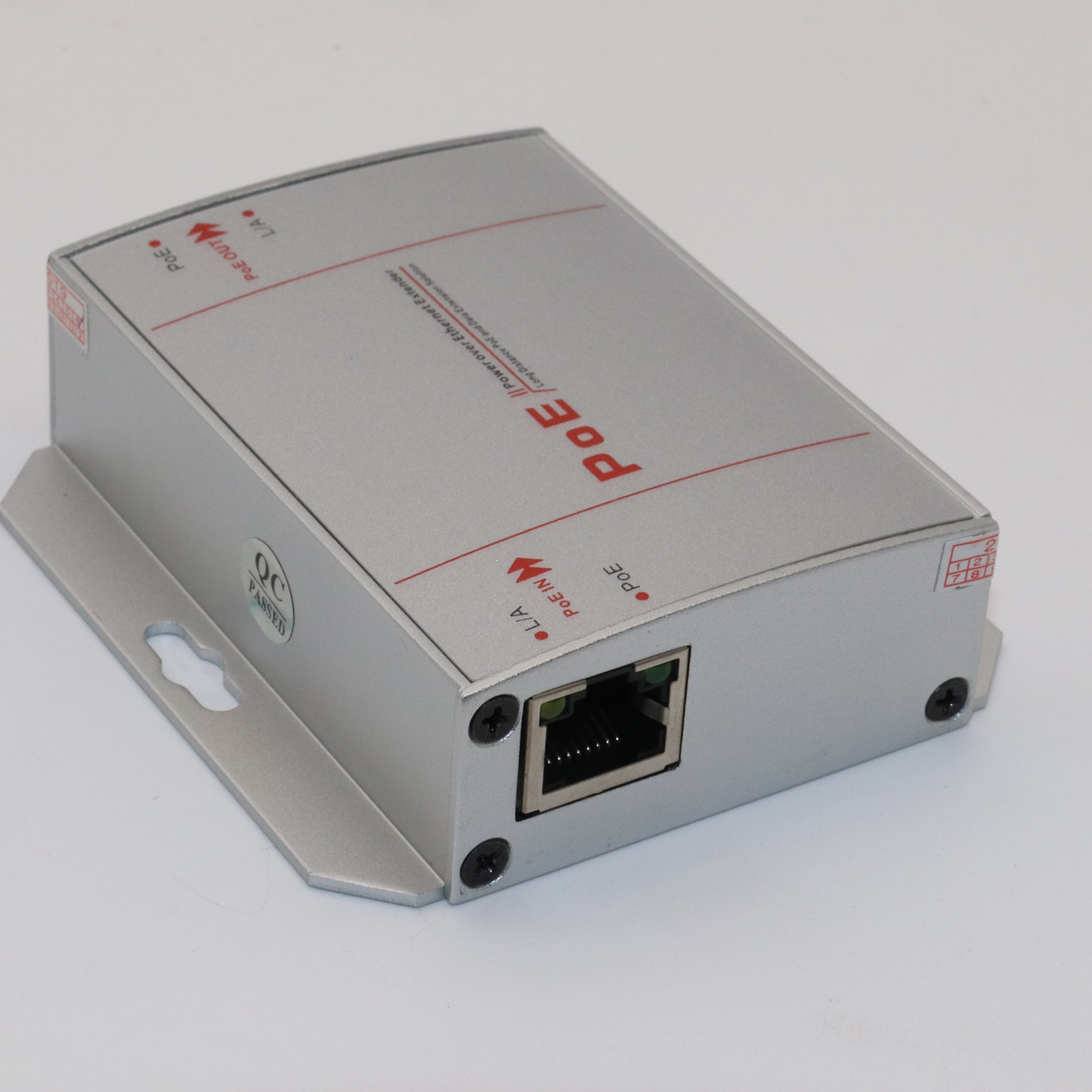 Extensor POE de 2 Portas 100Mbps com Transmissor Padrão IEEE 802.3af para Câmera IP NVR AP Sem Fio DIY 1*Entrada + 1*Saída 200m