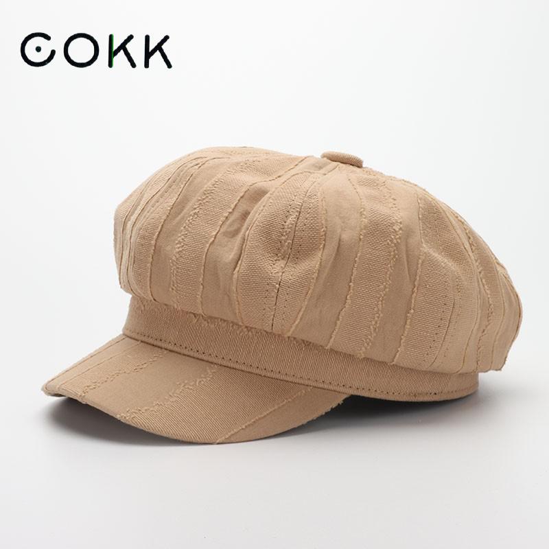 Cokk baret hat kvinder newboy cap ottekantede hatte til kvinder dame hatte retro hat efterår vinter kasket gorro koreansk vintage