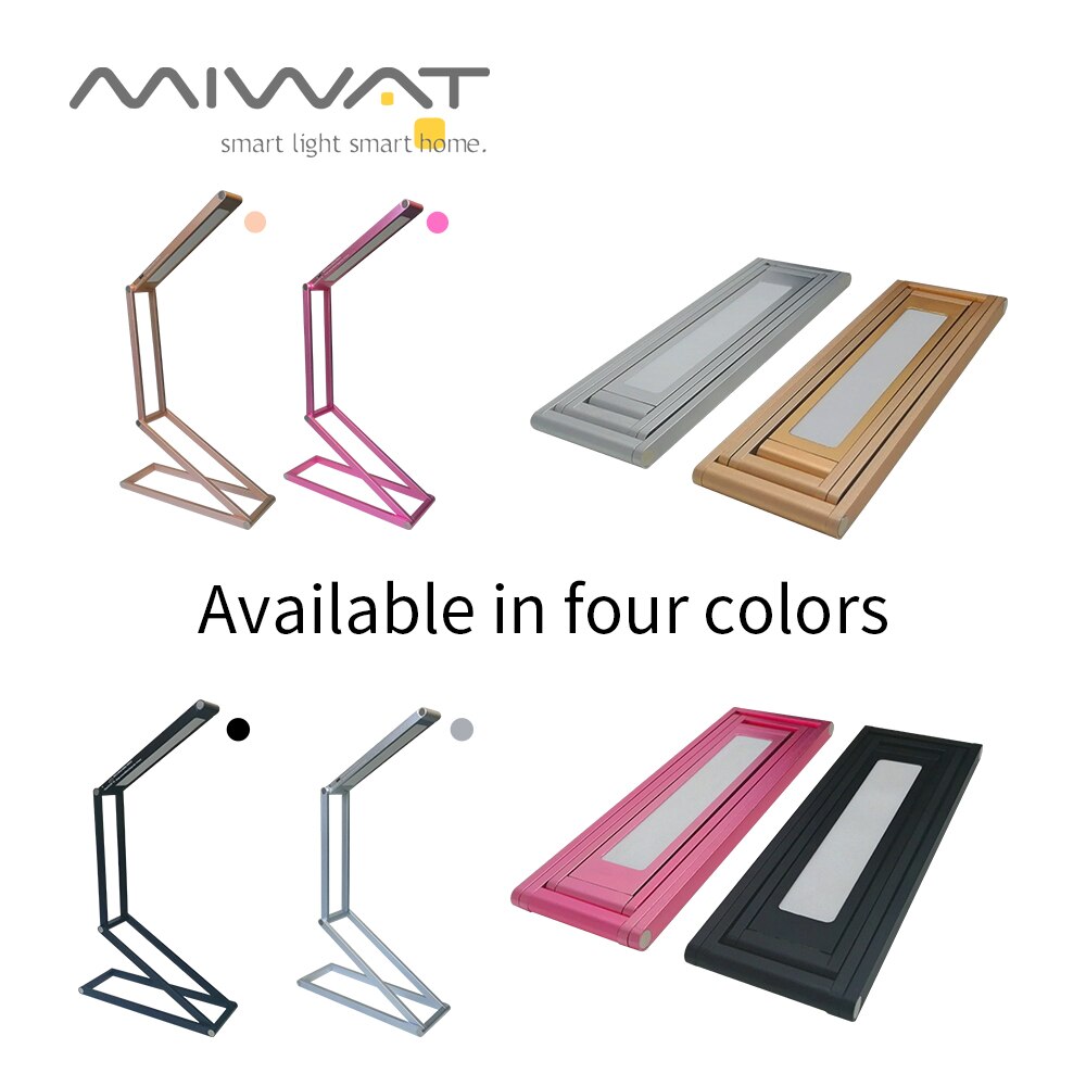 Lámpara de lectura de escritorio LED mesa de oficina protección ocular luz USB recargable batería de estudio lámpara de mesa plegable 3 niveles regulable DC5V