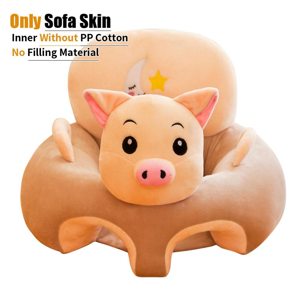 Cartoon baby bankhoes leren zitten stoel voedingsstoel hoes kinderbank hoes voor baby babystoel bank zonder katoen: Varken