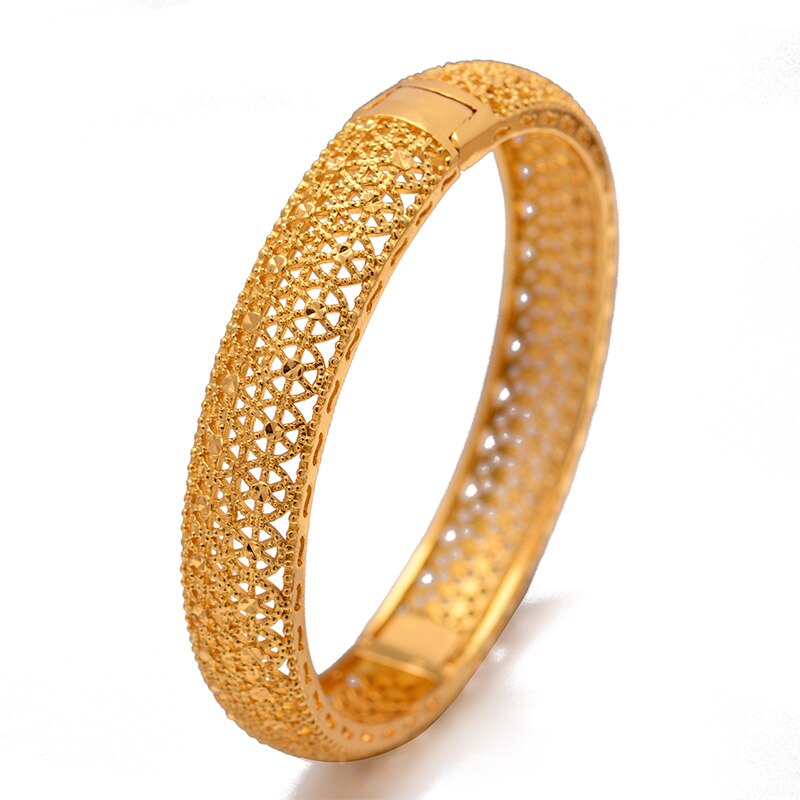 24k 1 stk dubai brud gullfarge armbånd for kvinner etiopisk armbånd armbånd afrikanske smykker midtøsten arabiske ornamenter