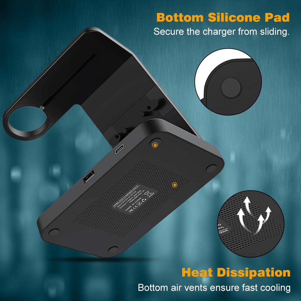15W Qi Draadloze Oplader Stand Snel Opladen Voor Samsung S20 S10 Galaxy Knoppen Voor Iphone 12 11 Xs Apple horloge 6 5 4 3 Airpods Pro