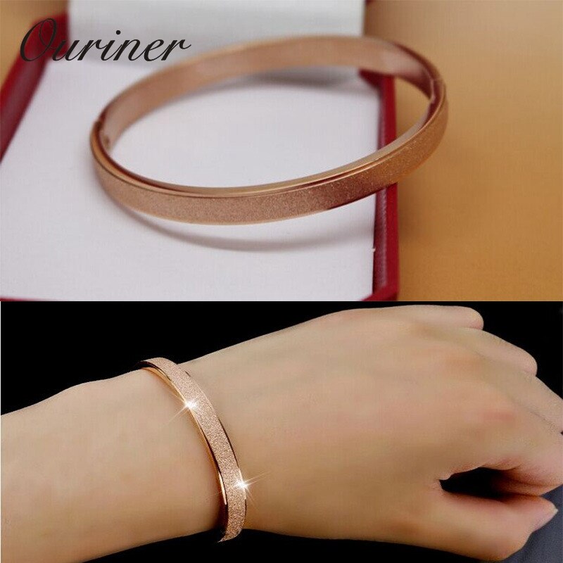 Schmuck Luxus Liebe Gold Armbänder & Armreifen Sandähnliche Matt Armbänder Für Frauen Männer Paar Kühlen Schmuck K0061