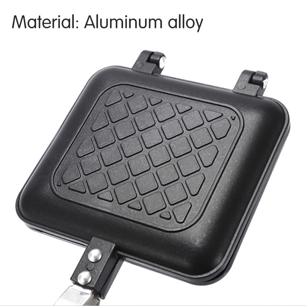Double-Sided Sandwich Pan Non-Stick Foldable Grill Frying Pan For Bread Toast Breakfast Machine Pancake For Kitchen Supplies