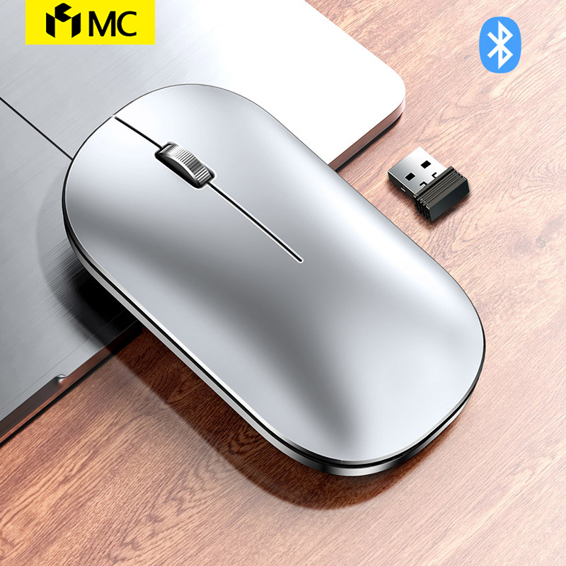 MC 502 2.4G Wireless Bluetooth Mouse Button Mute Noiseless Charging Wireless Mous with USB Receiver Mouse