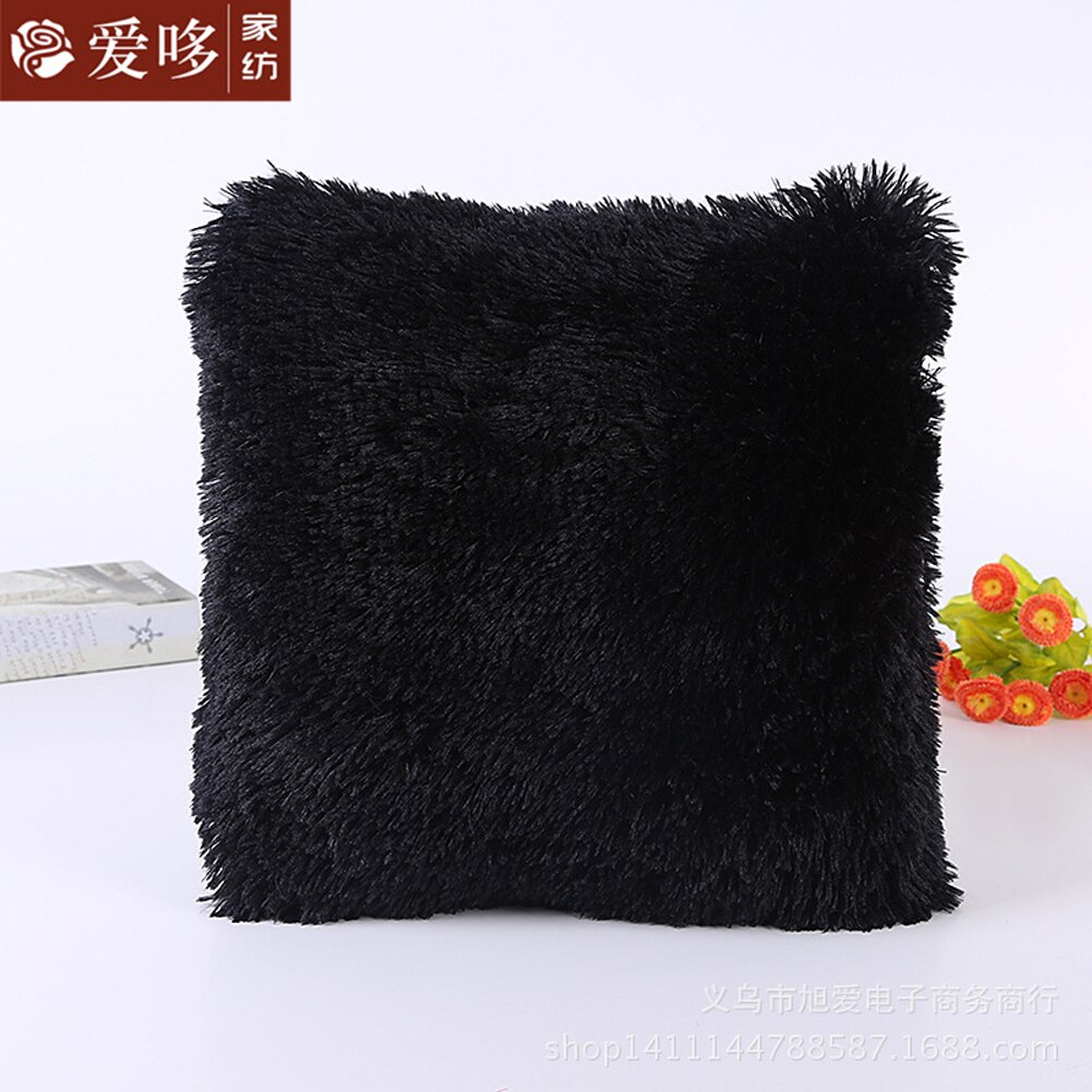 Housse de coussin en peluche solide | Taie d'oreiller en peluche décorative de maison, fourrure de voiture, canapé taille: F