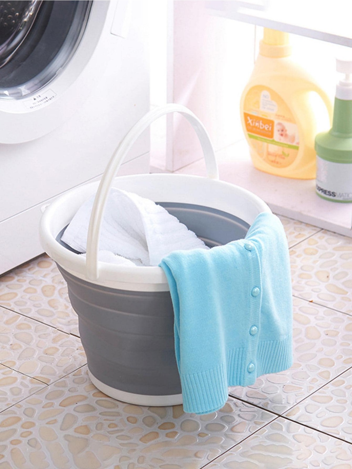 Draagbare Opvouwbare Plastic Wateremmer-Outdoor Camping Multifunctioneel Bassin Met Handvat Slaapzaal Essentials