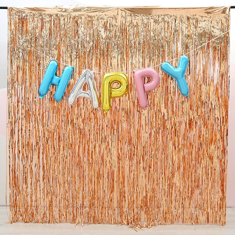 Rideau de décoration murale bleu clair et or Rose, 1x2M, arrière-plan de Photo d'halloween, mariage, fête d'anniversaire, fournitures de fête