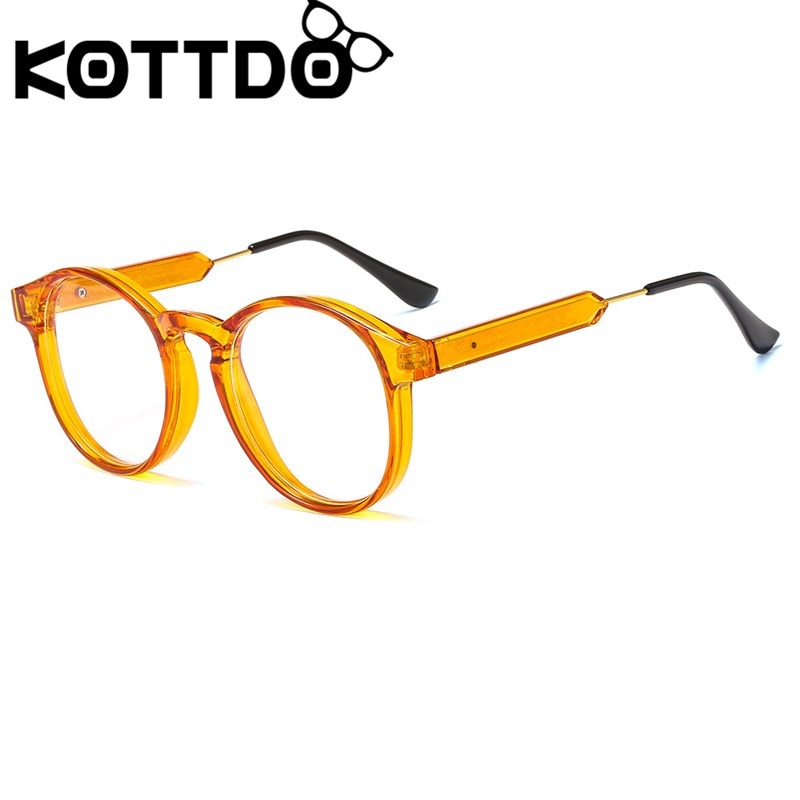 Kottdo classic pyöreät silmälasit miesten vintage läpinäkyvät silmälasien kehykset naisille likinäköisyyskehys