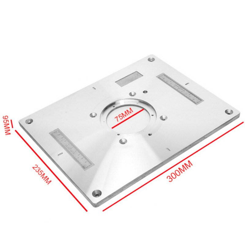 300 mmx 235 mmx 9.5mm graveringsmaskine flipplade aluminiumslegering bordpladeindsatsplade med løftehjælpemidler til træbænk