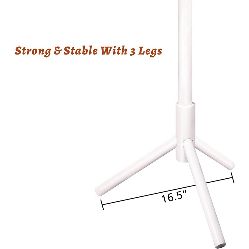 Wooden Coat Rack with Hooks, Free Standing Coat Tree Hanger Stand for Coats, Garment, Hats, in Bedroom