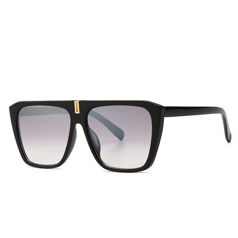 Mode Spuare Frame Classic Vrouwen Zonnebril Trendy Gradiënt Lens Zonnebril Celebrity Zonnebril Party Gold Bril: WHITE