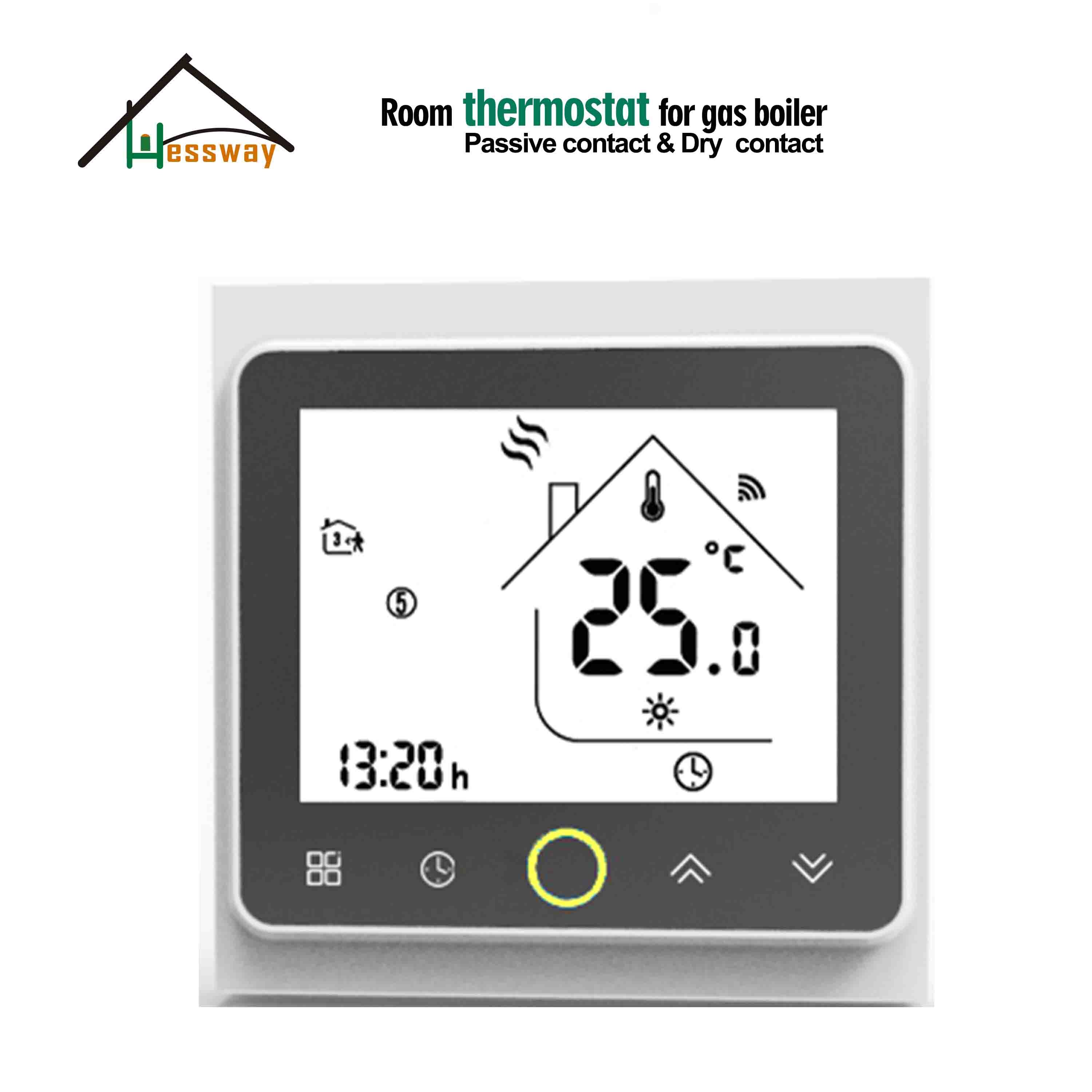 HESSWAY dry contact &Passive contact relay programmable thermostat for boiler