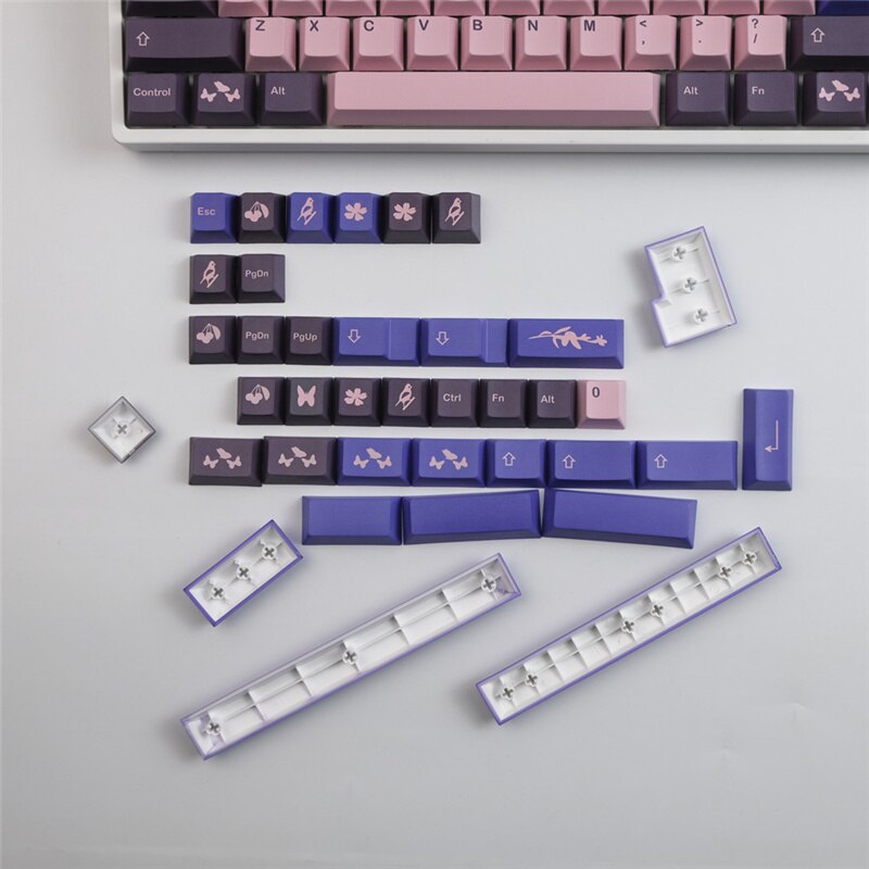 Gmk blossom keycap 142 key set cherry profile pbt sublimation keycaps 6,25 u 7u spacebar for diy mechanical keyboards