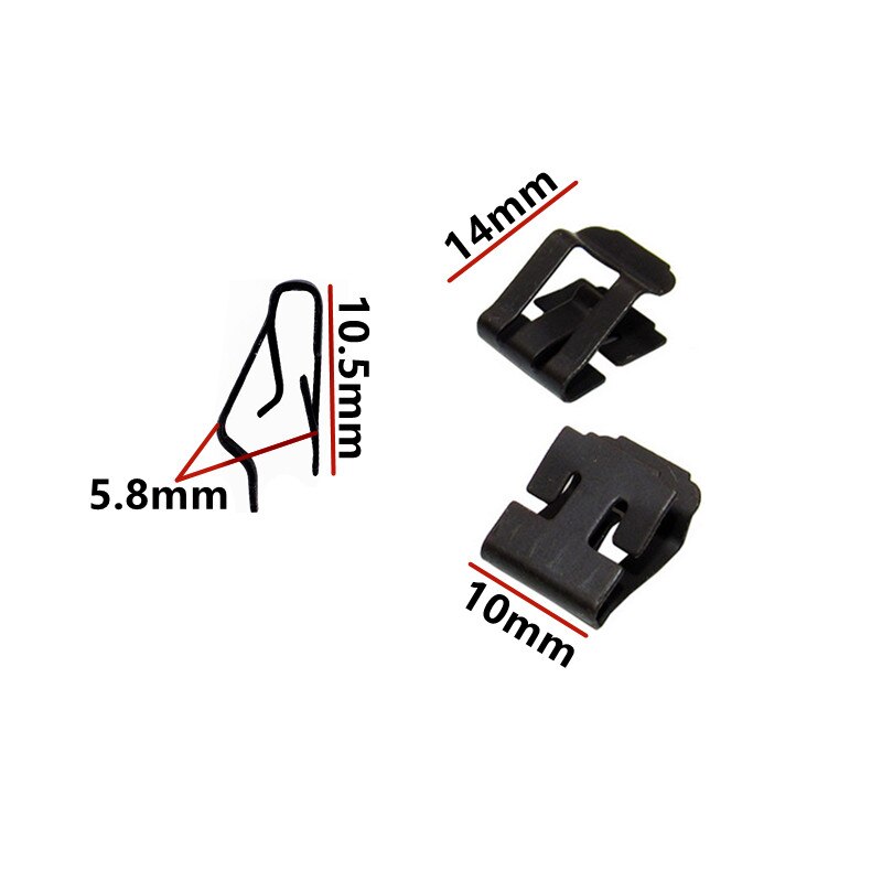 Auto U-Type Metalen Ijzeren Klem Center Console Dashboard Geluid Radio Cd Dvd Navigatie Panel Fasteners Clips Rivet Auto snap Gesp: 10Pcs D645