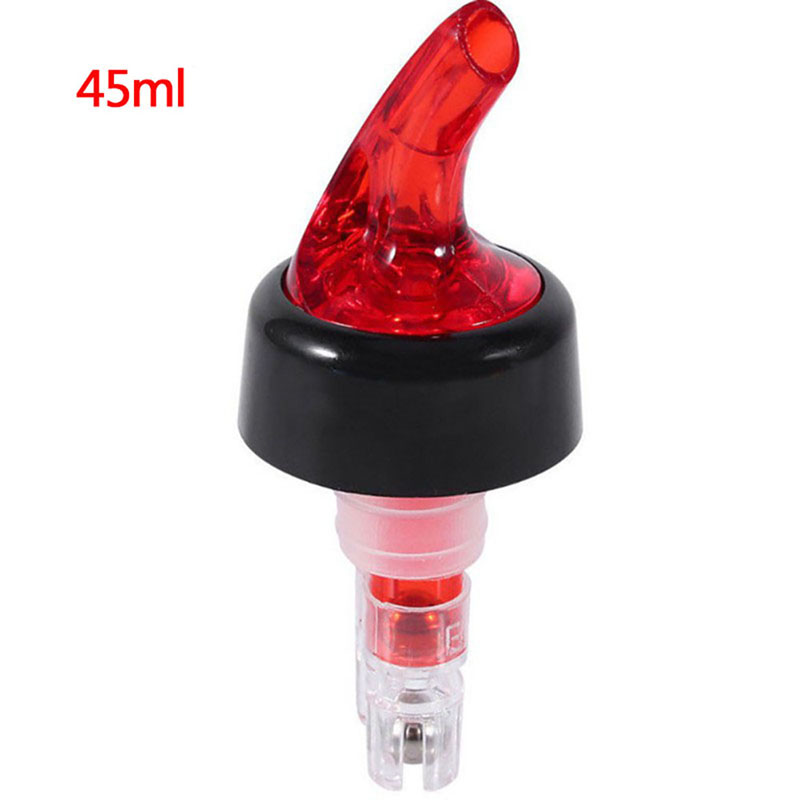 1 Pc Draagbare 45 Ml/60 Ml Kwantitatieve Wijn Schenker Alcohol Vloeistof Dispenser Meten Olie Fles Uitloop Wijn karaf Bar Tool: Black