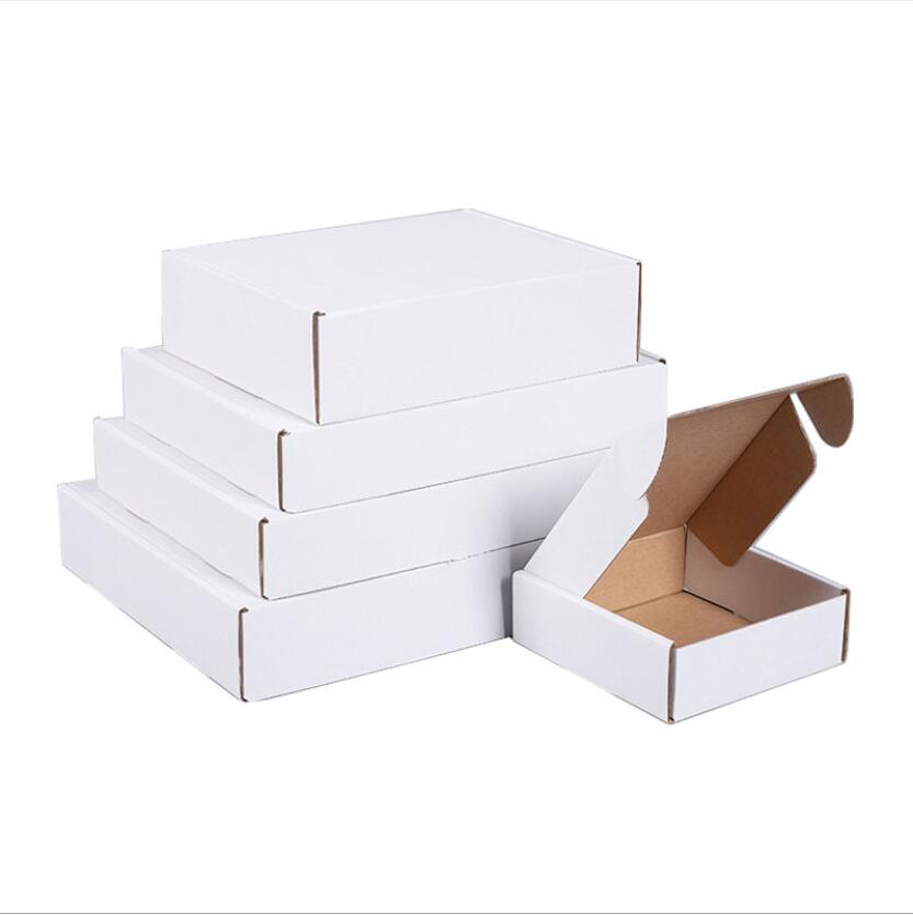 15pcs/lot White Paper Cardboard Box For Small Business Thicken Box Packaging Extra Hard 3 layer Corrugated Carton