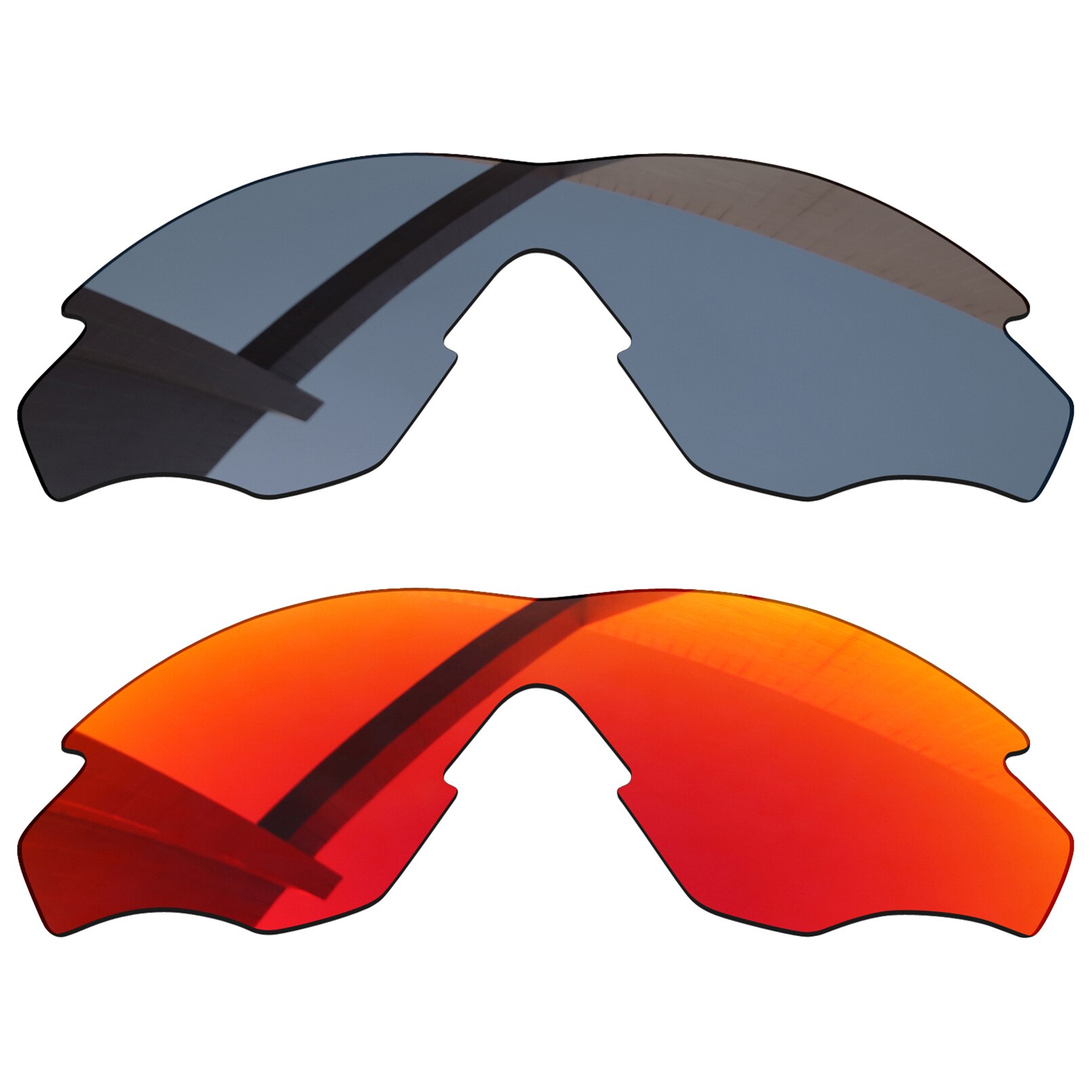 Alphax 2 Pairs Agaat Rood &amp; Sliver Grey Gepolariseerde Vervanging Lenzen Voor-Oakley M2 Frame Xl OO9343 Frame