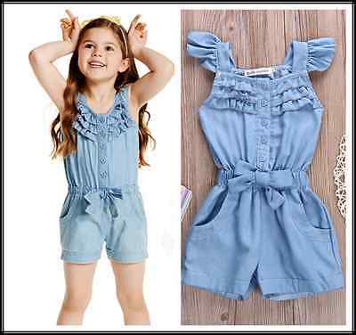 zomer meisje romper demin mouwloze een stukken Jumpsuit kleding