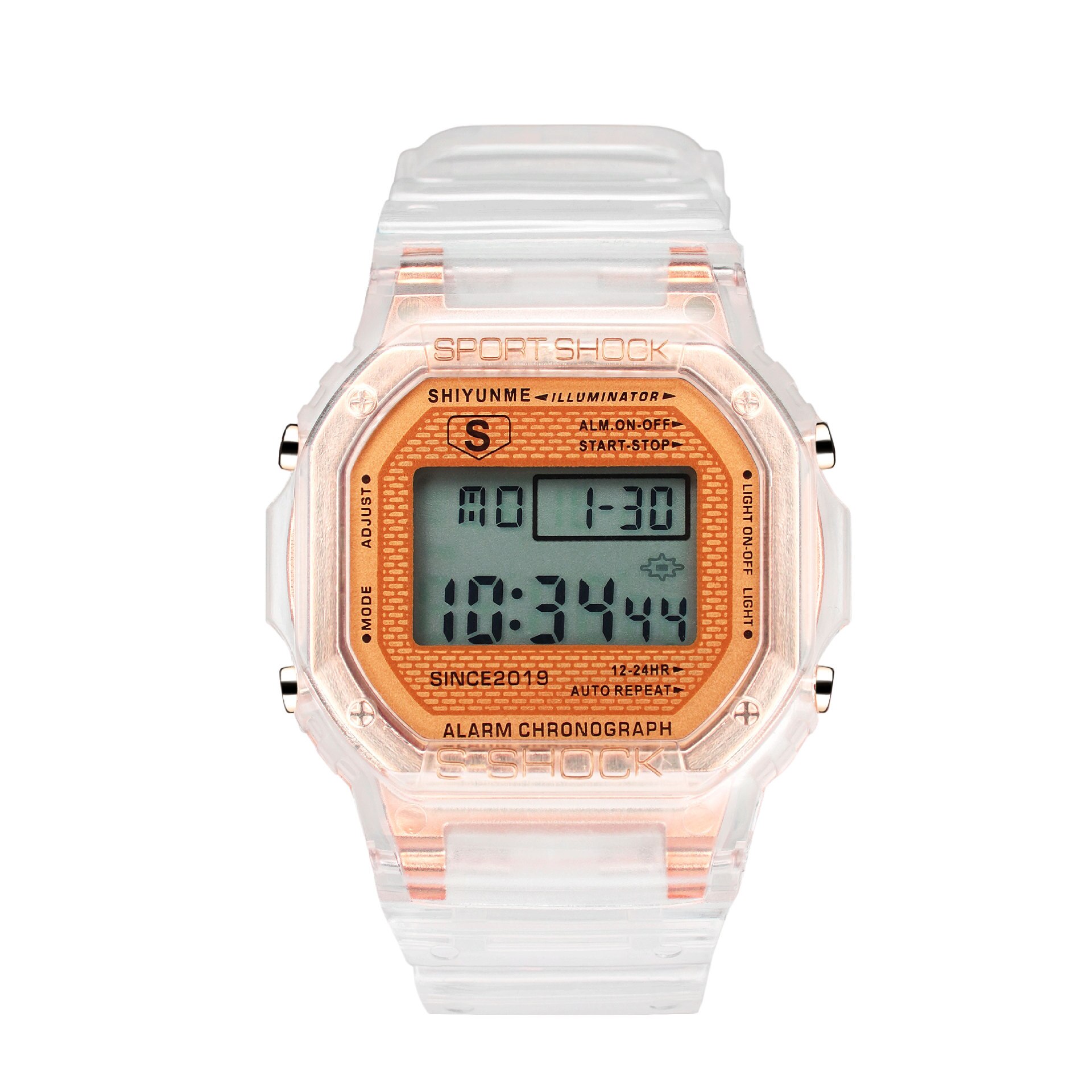 LENNIK-reloj electrónico para estudiantes, sencillo y , coreano, niños y adolescentes, cuadrado pequeño, resistente al agua, C296: Rose gold