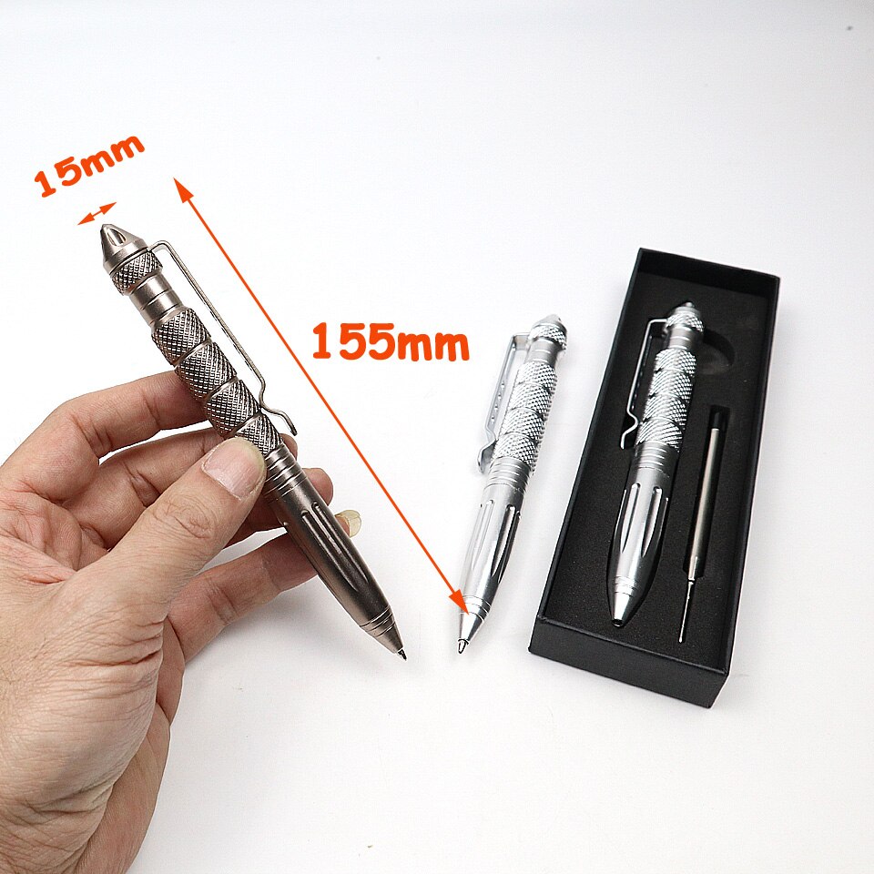 1PCS Multi-functional Ballpoint Pen 0.7mm Black ink Aluminum alloy Rotating Tool Broken Glass Ball-pen