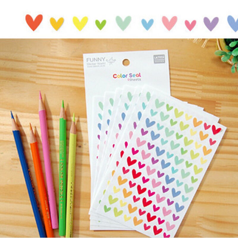 Kinder Kinder Dot Liebe Bunte Sterne Form Sammelalbum Dekorative Papier Aufkleber Tagebuch Journal Klassische Aufkleber Lustige Spielzeug