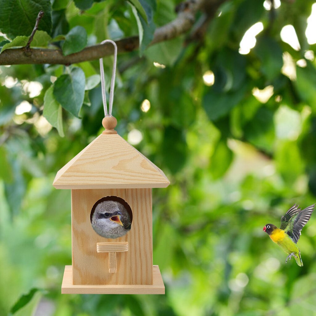 Houten Vogelnest Opknoping Vogel Huis Nestkastje Opknoping Vogelkooi Outdoor Thuis Tuin Decoratie Houten Doos Jaulas Para Aves