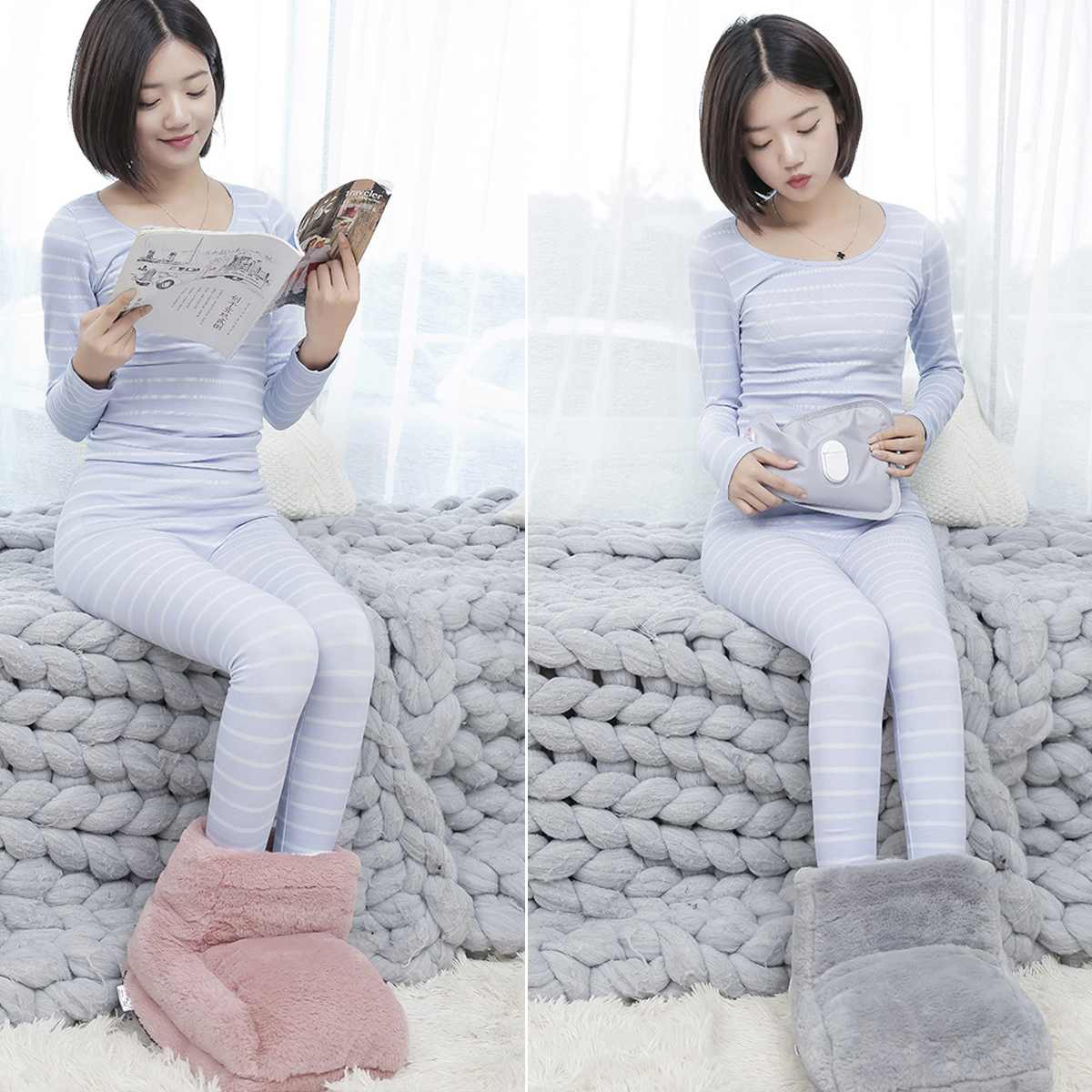 Calentador de pies eléctrico, 5V, 8W, calentador de pies eléctrico, calefacción, confort, cojín de ante polar, lavable, ajustes de Control