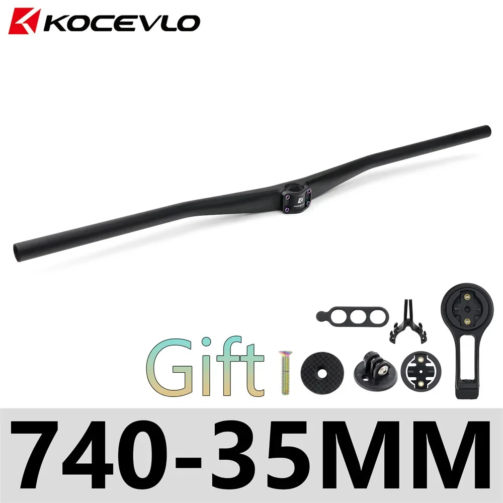 KOCEVLO Manillar integrado de bicicleta de cross AM de fibra de carbono, manillar XC para bicicleta de montaña MTB con soporte para computadora, mango de bicicleta de 800 mm: Blanco