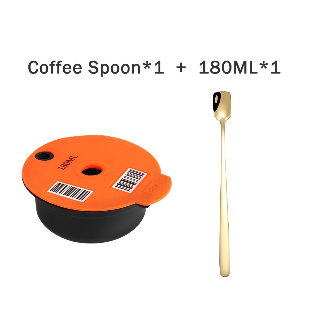 Produce Refillable Coffee Capsules Eco-Friendly Compatible With Bosch-1 Machine Tassimo-0 Coffee Pod Crema Maker: 1PC 180ML 1Spoon