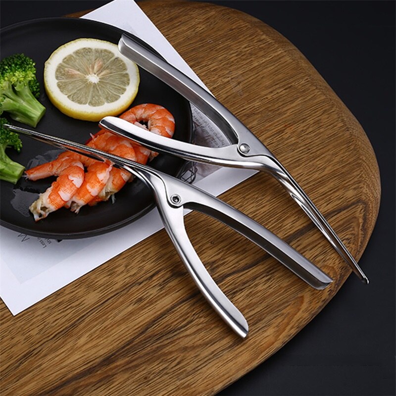 Shrimp Peeler Stainless Steel Prawn Peeler Shrimp Deveiner Peel Device Kitchen Tools Table Accessories