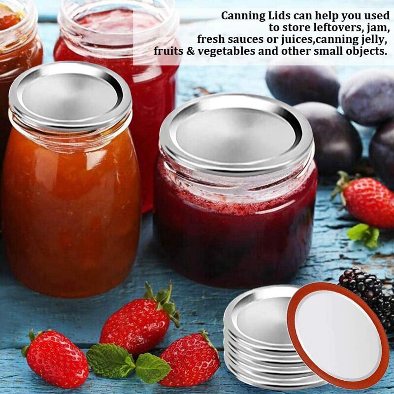 Canning Lids,120 PCS Mason Jar Lids,Regular Mouth Canning Lids,Metal Lid Split-Type with Airtight Seal and Leak Proof