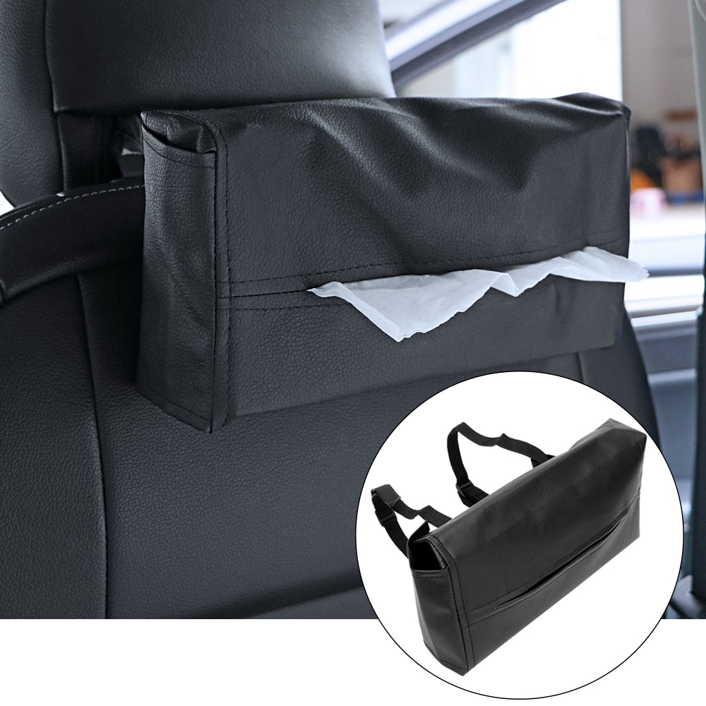 Car Tissue Box Cover Car Styling Napkins Holder Portable Leather Tissue Box Automobile Interior Accessories Container Convenient