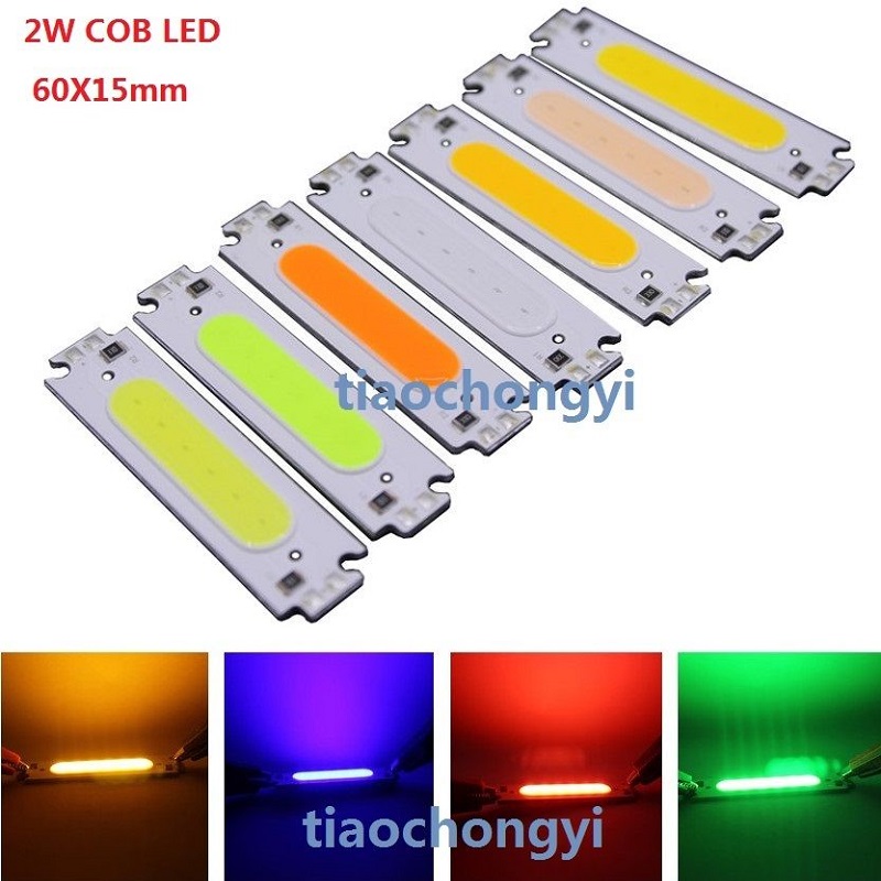 10 stk 2w 12v hvid rød grøn blå cob high power led stripe led lysdiode
