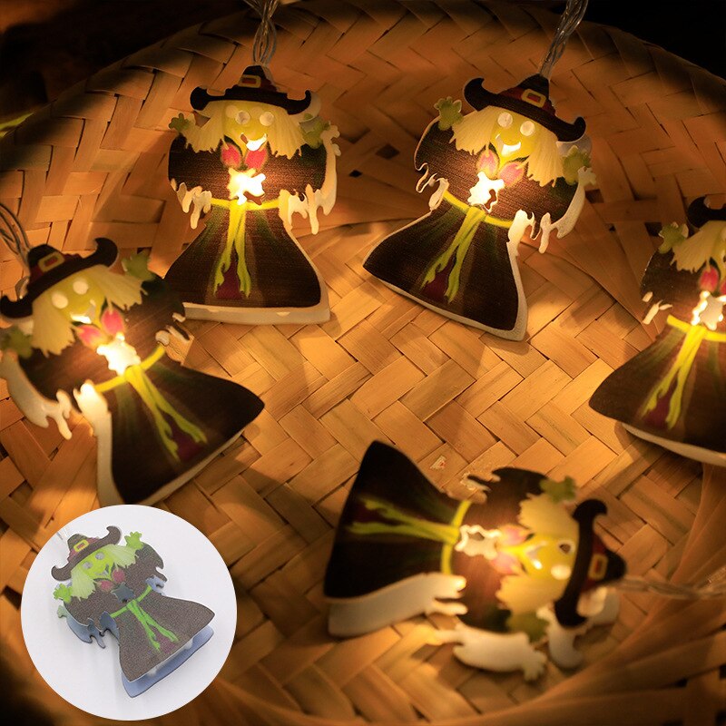 Kunstmatige Herfst Esdoorn Bladeren Pompoen Guirlande Led Kerstverlichting Voor Kerst Decoratie Thanksgiving Party Diy Halloween Decor: Witch