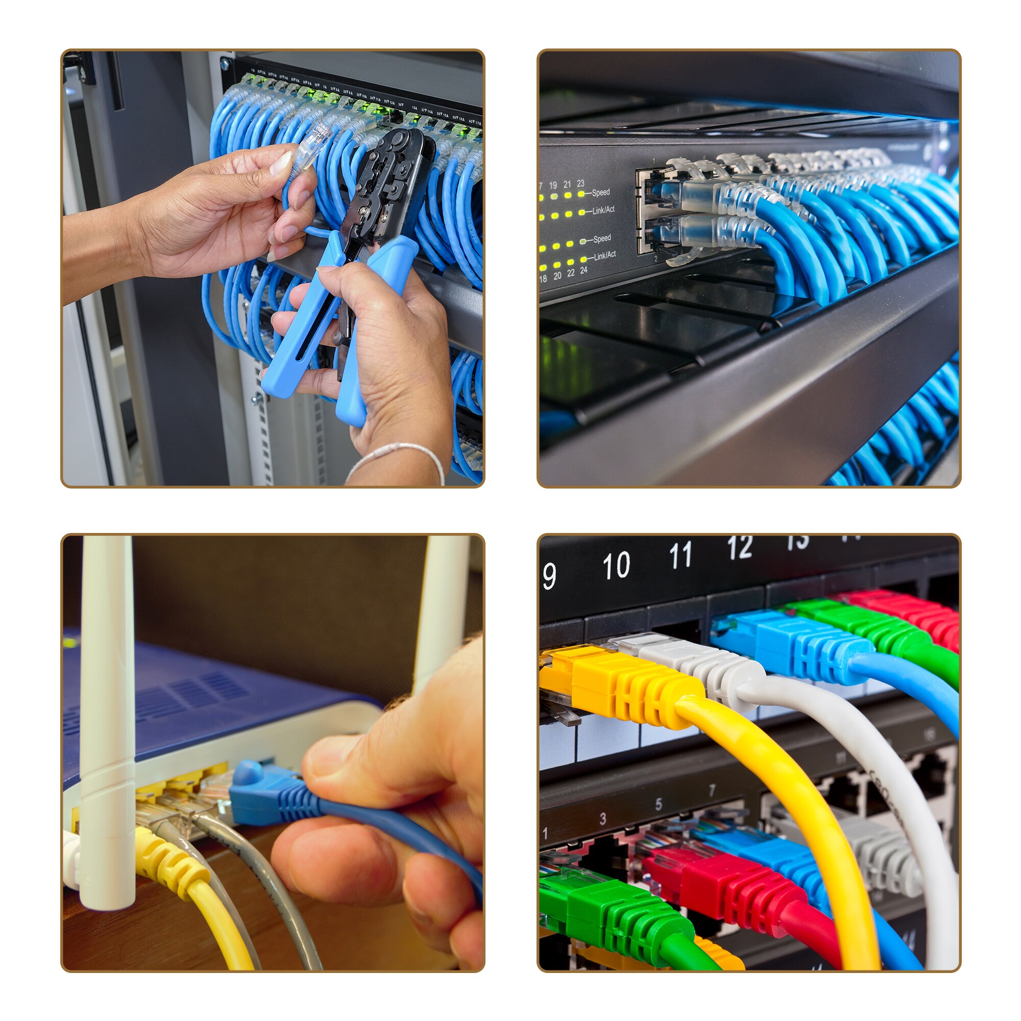 Uxcell 2Pcs 3ft 5ft 10ft Cat7 Ethernet Cable Cat 7 Network Wire Patch Cable Black White Blue