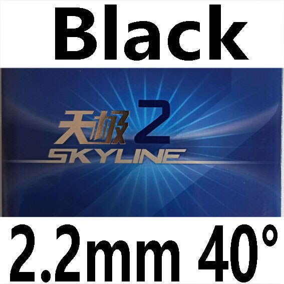 DHS skyline TG 2 – tennis de table en caoutchouc, pour raquette de tennis de table, ping-pong, Original: BLACK 2.2MM H40