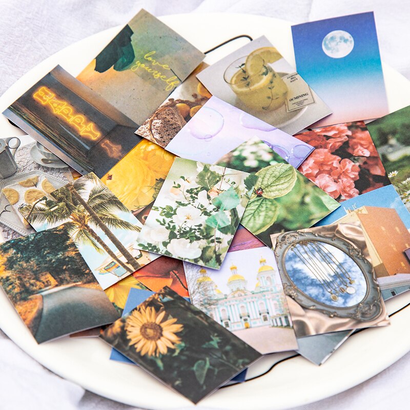 50 kpl elämä maisema tahmea kirja tyyli deco paperitavarat scrapbooking koristeellinen tausta tarrat tahmea taide estetiikka tarrat