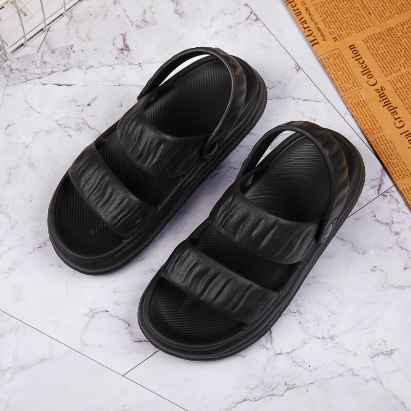 TUINANLE Green Sandals Women Super Soft EVA 2022 Summer Beach Outdoor Open Toe Slippers Ladies Roman Women Sandalias Mujer: Black / 8.5