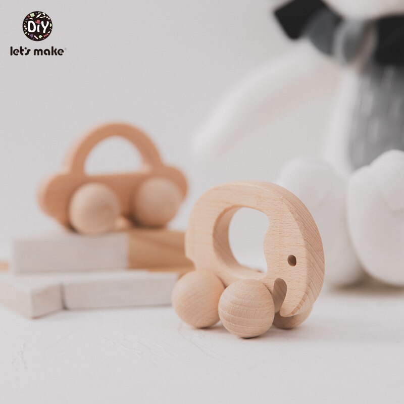 Lassen sie Machen Buche Holz Spielzeug 0-12Month 1PC Baby Spielzeug Elefanten Hedgehog Schildkröte Auto Pädagogisches Kleinkinder Entwicklungs Newbron