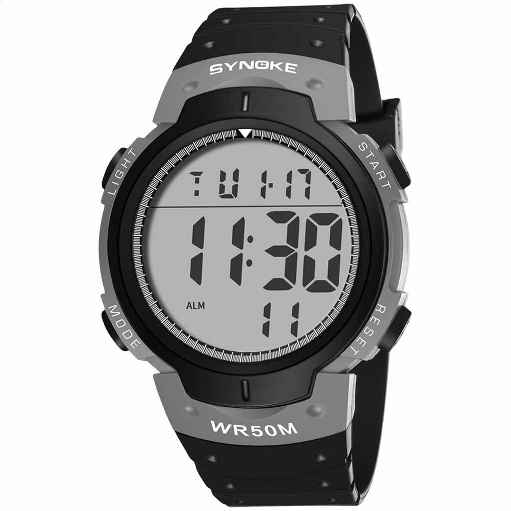 AIMES Heren Horloges Sport Outdoor Waterdichte Militaire Horloge Analoge Digitale Sport Horloge Elektronische Tactische Leger Horloges voor Mannen Datum Multifunctionele LED Alarm Stopwatch, B-Zwart