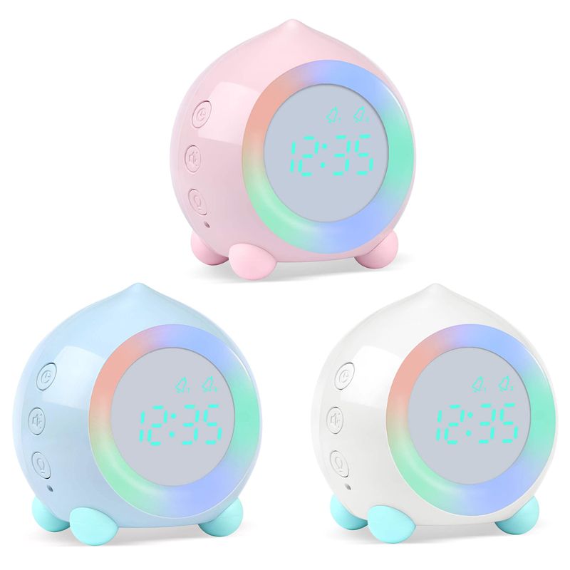 Reloj despertador Digital para niños, simulador de amanecer con lámpara de luz nocturna LED