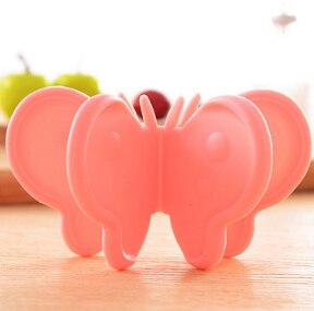 Pince antidérapante en silicone | 1 paire de mignons, silicone papillon anti-brûlure, outil de cuisine pour micro-ondes, pince de prise à haute température: Rose