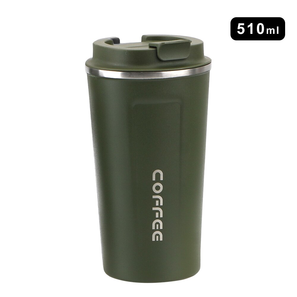 380/510ml resor termokopp bil termos mugg dubbel rostfritt stål 304 kaffemugg läckagesäker termosmugg för: 510ml gröna
