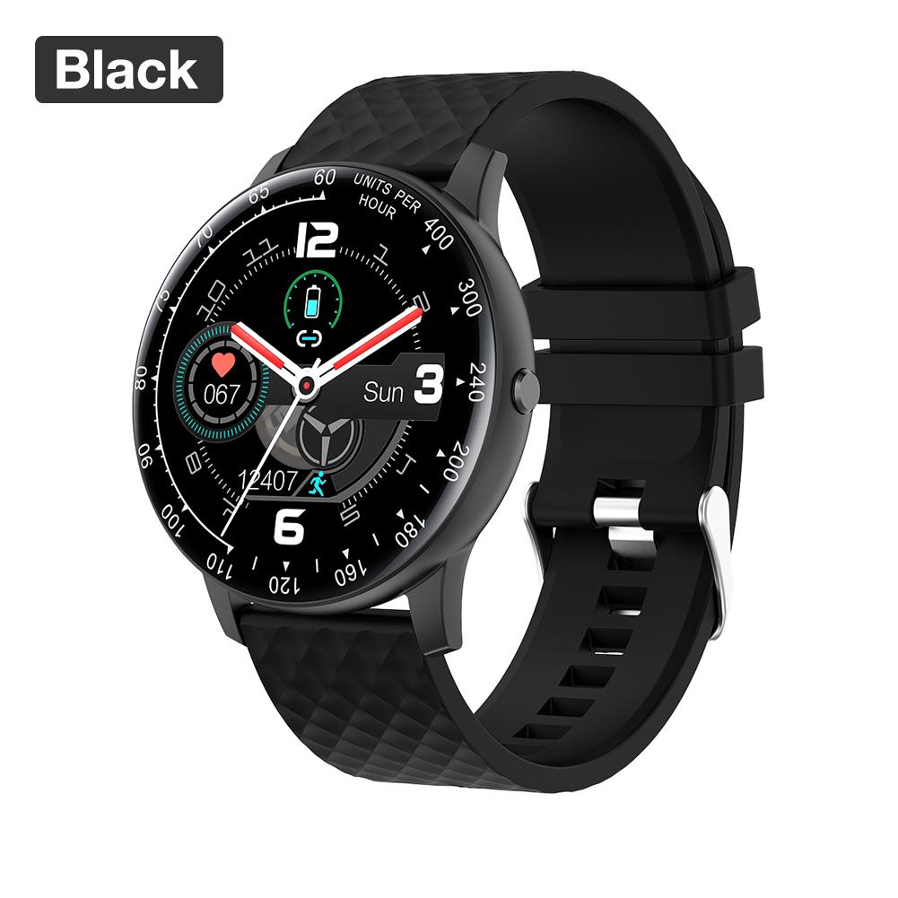 Einfache Stil voll berühren IP68 Wasserdichte Intelligente Uhr Schlank Sport Armbinde HD Bildschirm Gesundheit Überwachung Armbinde Smartwatch: Schwarz