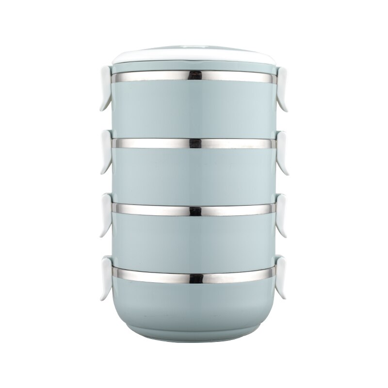 Tiffin box stainless steel lunch box Bento Box combination container for food thermal insulation: Grey 4 layers