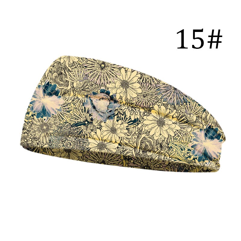 Breite Baumwolle strecken Frauen Stirnbänder Blumen- Drucke Elastische Haar Bands Für Frauen Headwrap Turban Headwear Mädchen Hairbands: 15