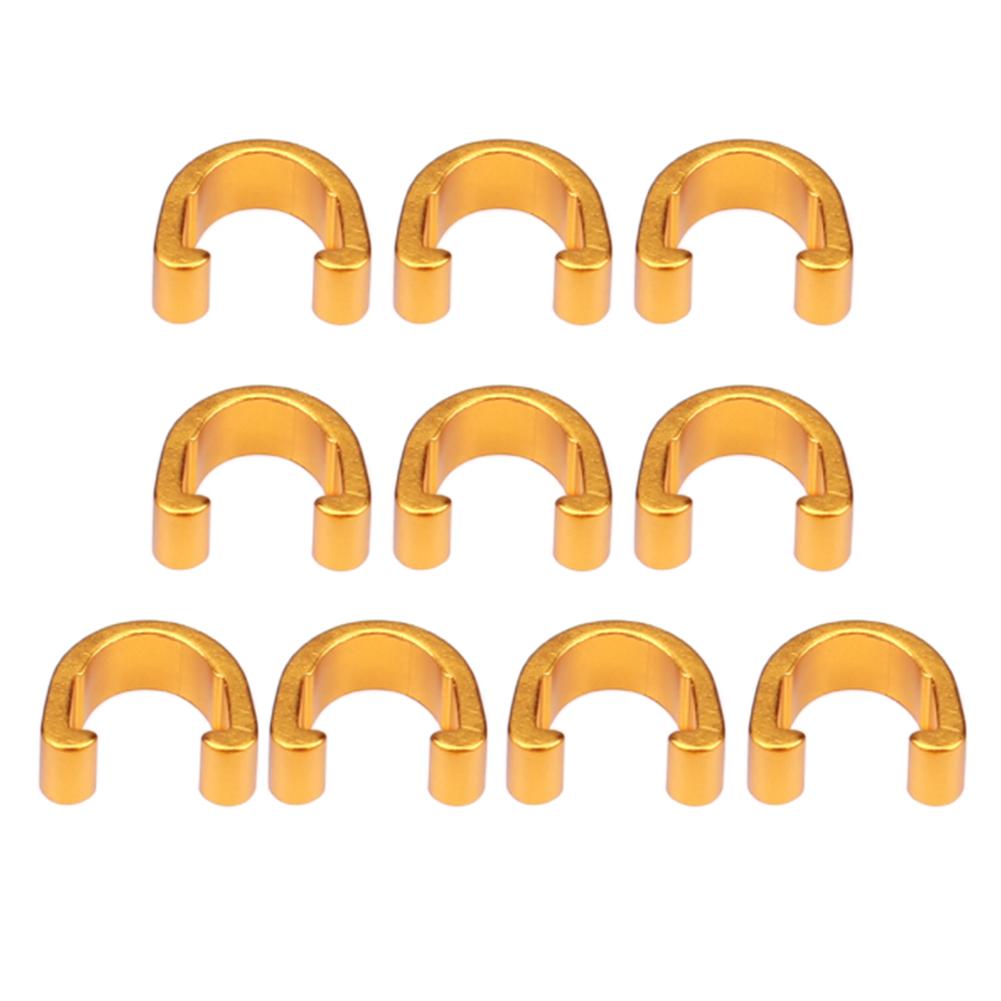 10Pcs Fietsen Mtb C-Clips Slang Rem Gear Kabel Klemmen Aluminium Gids Rem Kabel Clips Road Fiets fiets Accessoires: Gold