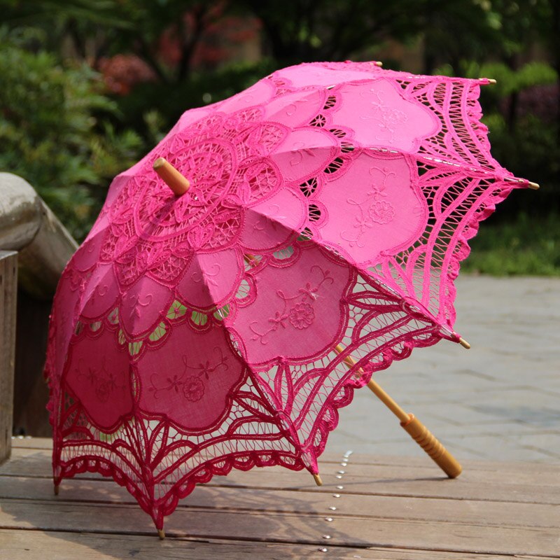Festa de natal Decorativo Rendas Flowergirl Presentes Proteção Solar Umbrella Lace Parasol Umbrella Parasol