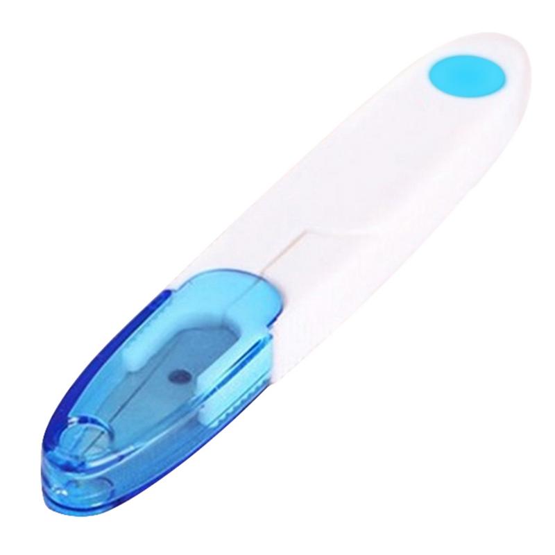 Stainless Steel Cross Stitch Scissors With Cover Snip Thread Cutter Home Garden Arts Crafts U Type Scissors Sewing Tools: Blue
